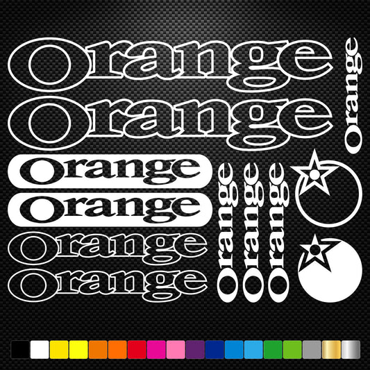 Orange Vinyl Decal Stickers Sheet Bike Frame Cycle Cycling Bicycle