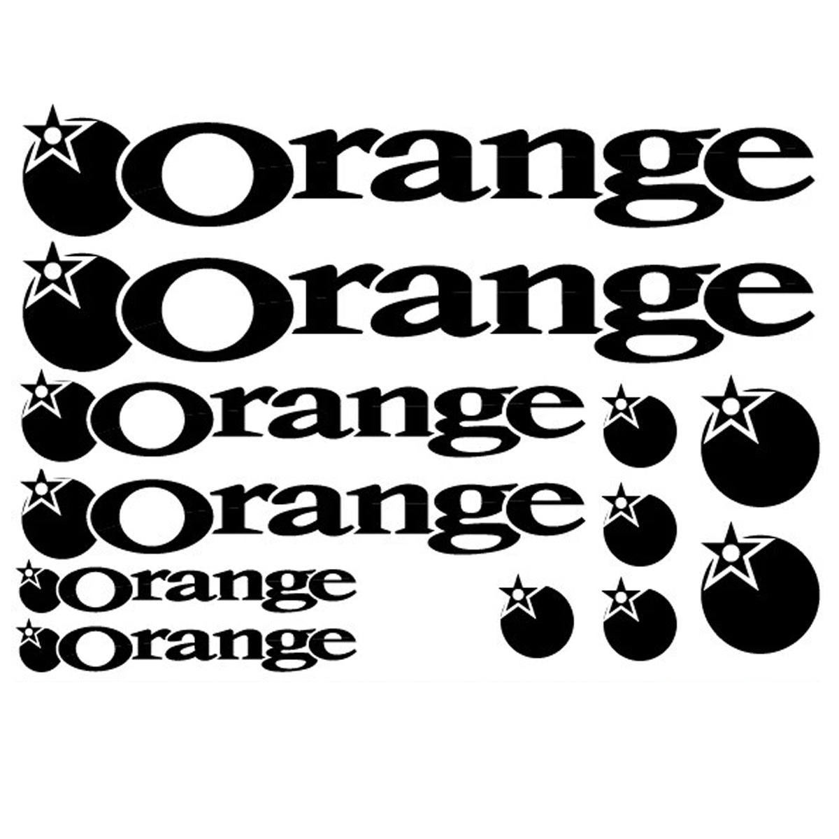 Orange Cycling Vinyl Decal Sticker Set