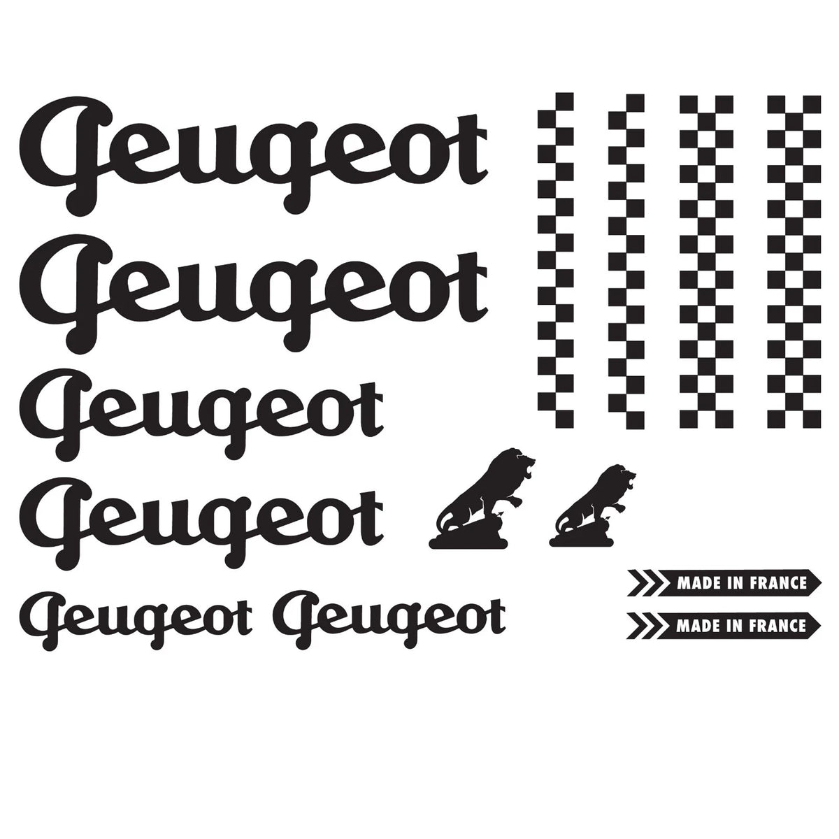 Peugeot Cycling Vinyl Decal Sticker Set Style 2