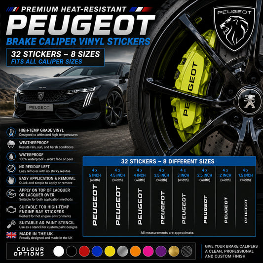 Peugeot Break Caliper Quality Vinyl Decal Stickers