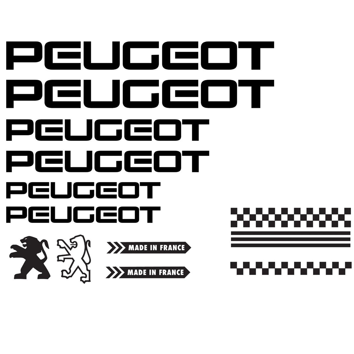 Peugeot Cycling Vinyl Decal Sticker Set