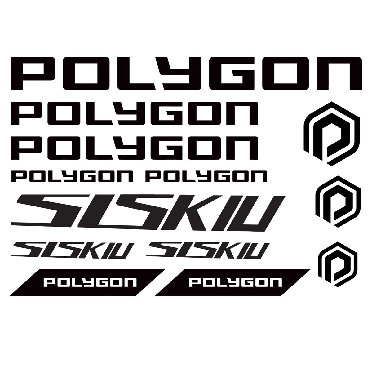 Polygon Siskiu Cycling Vinyl Decal Sticker Set Style 2