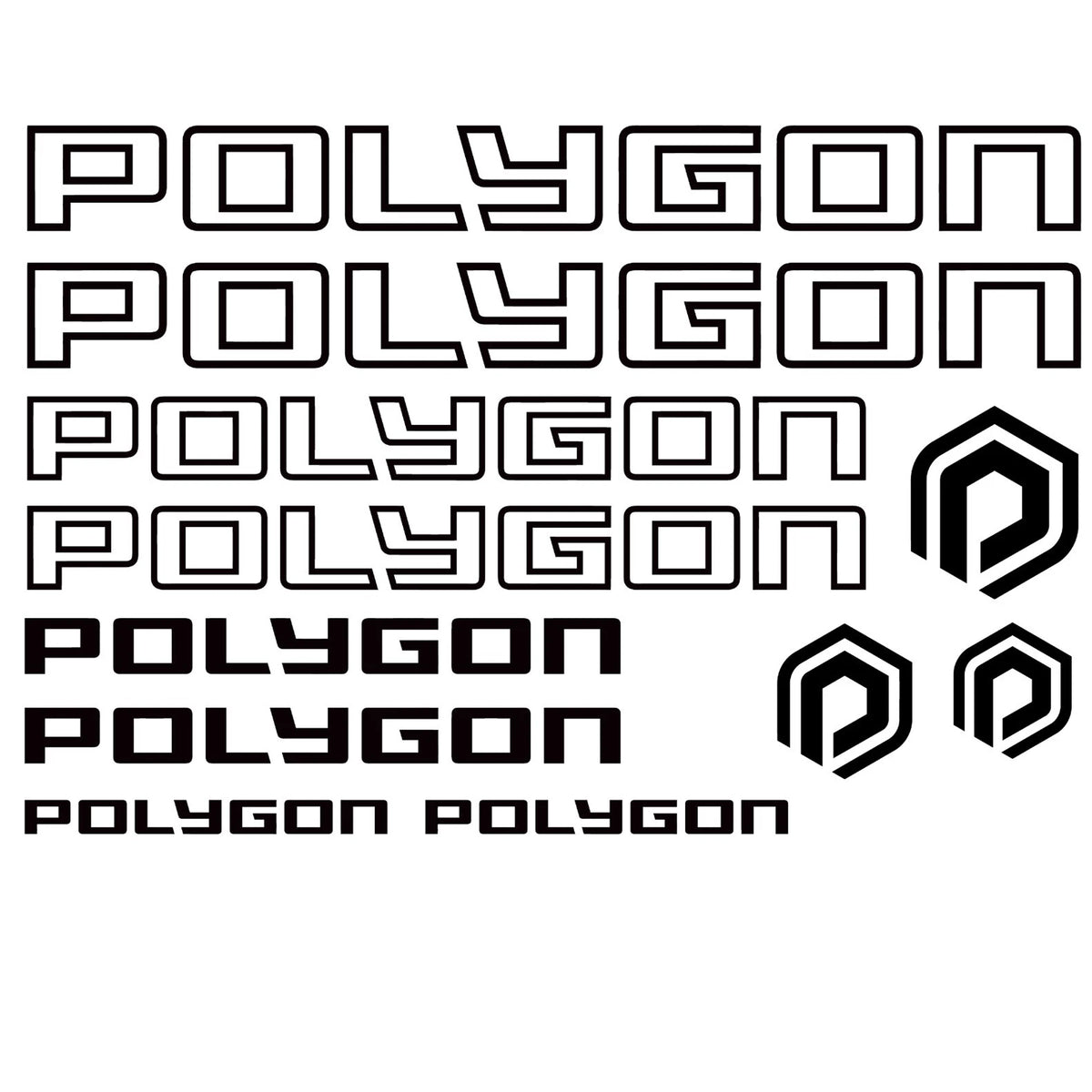Polygon Cycling Vinyl Decal Sticker Set
