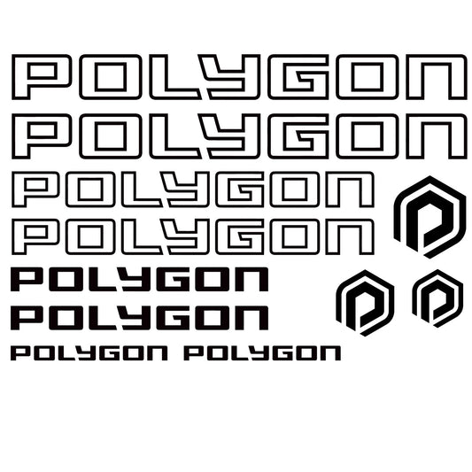 Polygon Cycling Vinyl Decal Sticker Set