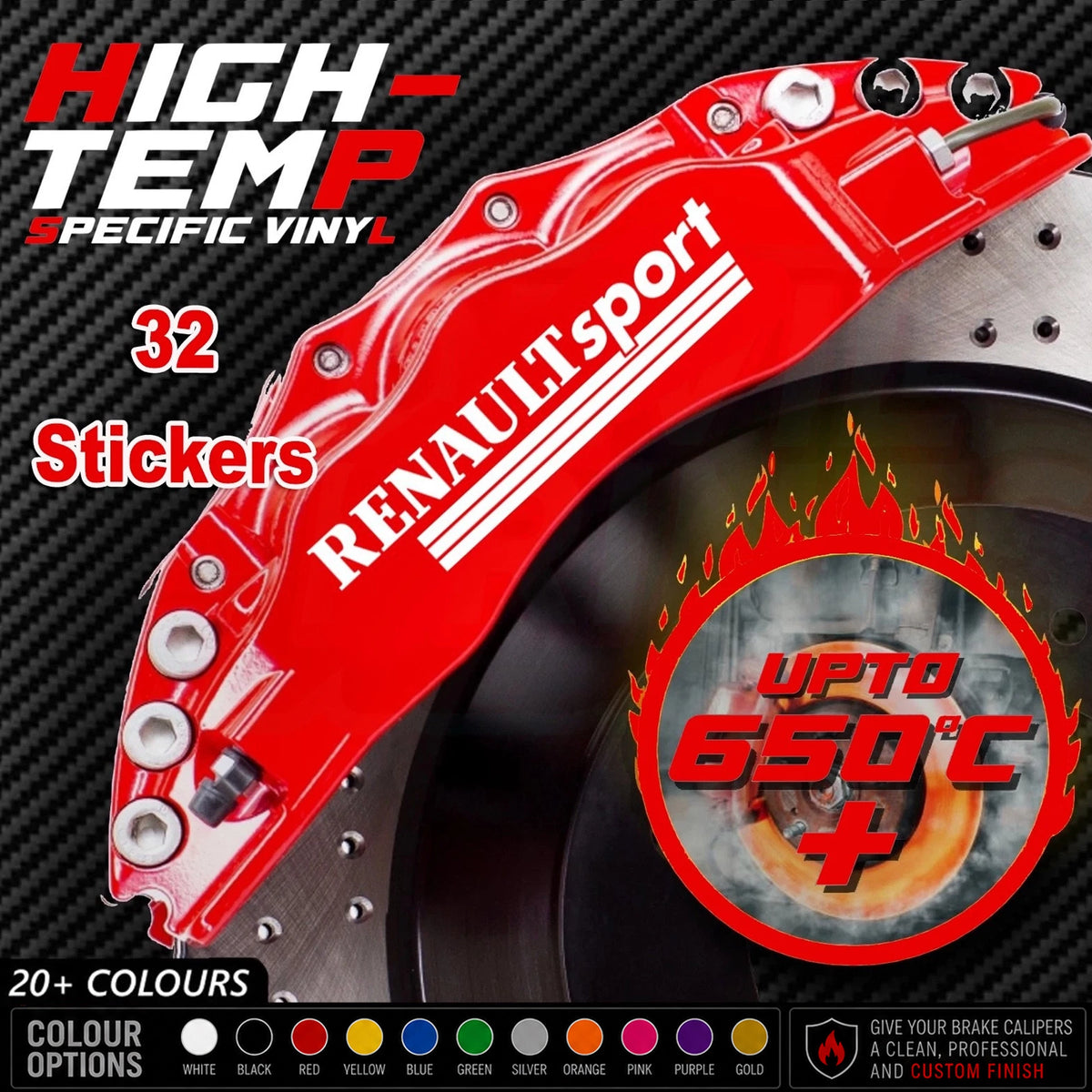 Renualt Break Caliper Quality Vinyl Decal Stickers