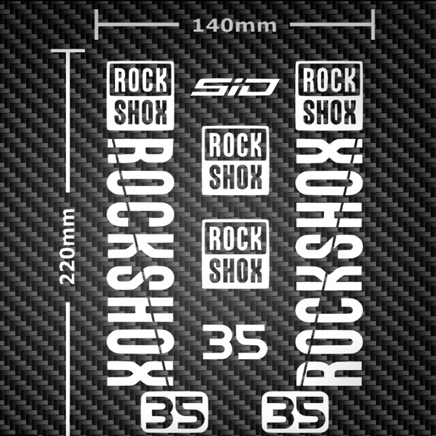 Rockshox 35 Recon Cycling Vinyl Decal Sticker Set