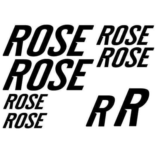 Rose Bike Cycling Vinyl Decal Sticker Set