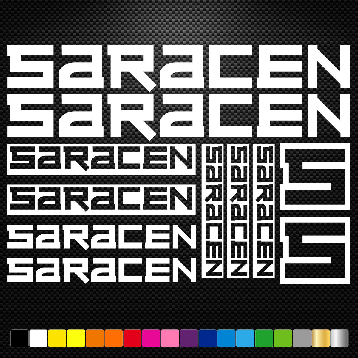 Saracen Vinyl Stickers Sheet Bike Frame Cycling Bicycle