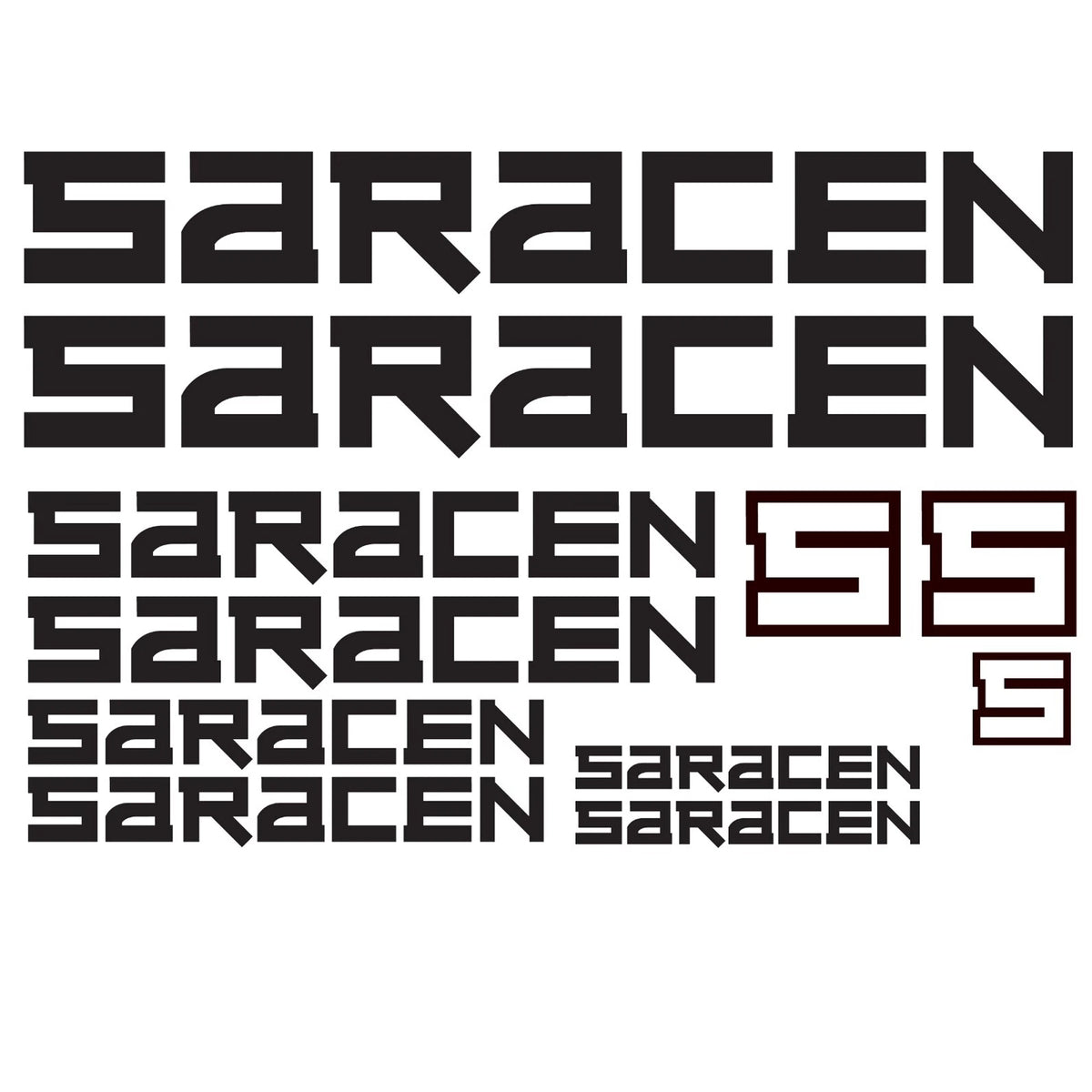Saracen Cycling Vinyl Decal Sticker Set Style 2