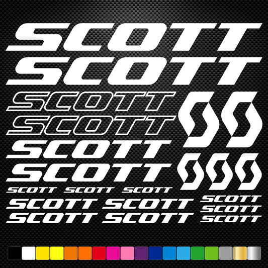 Scott Vinyl Decal Stickers Sheet Bike Frame Cycle Cycling Bicycle
