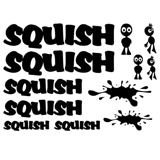 Squish Cycling Vinyl Decal Sticker Set