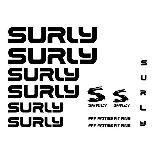 Surly Cycling Vinyl Decal Sticker Set Style 2