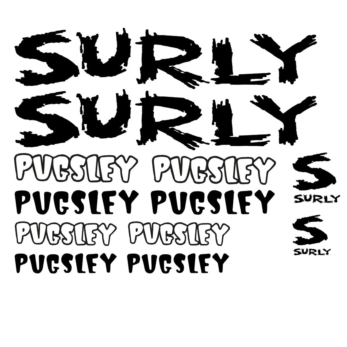 Surly Cycling Vinyl Decal Sticker Set Style 3