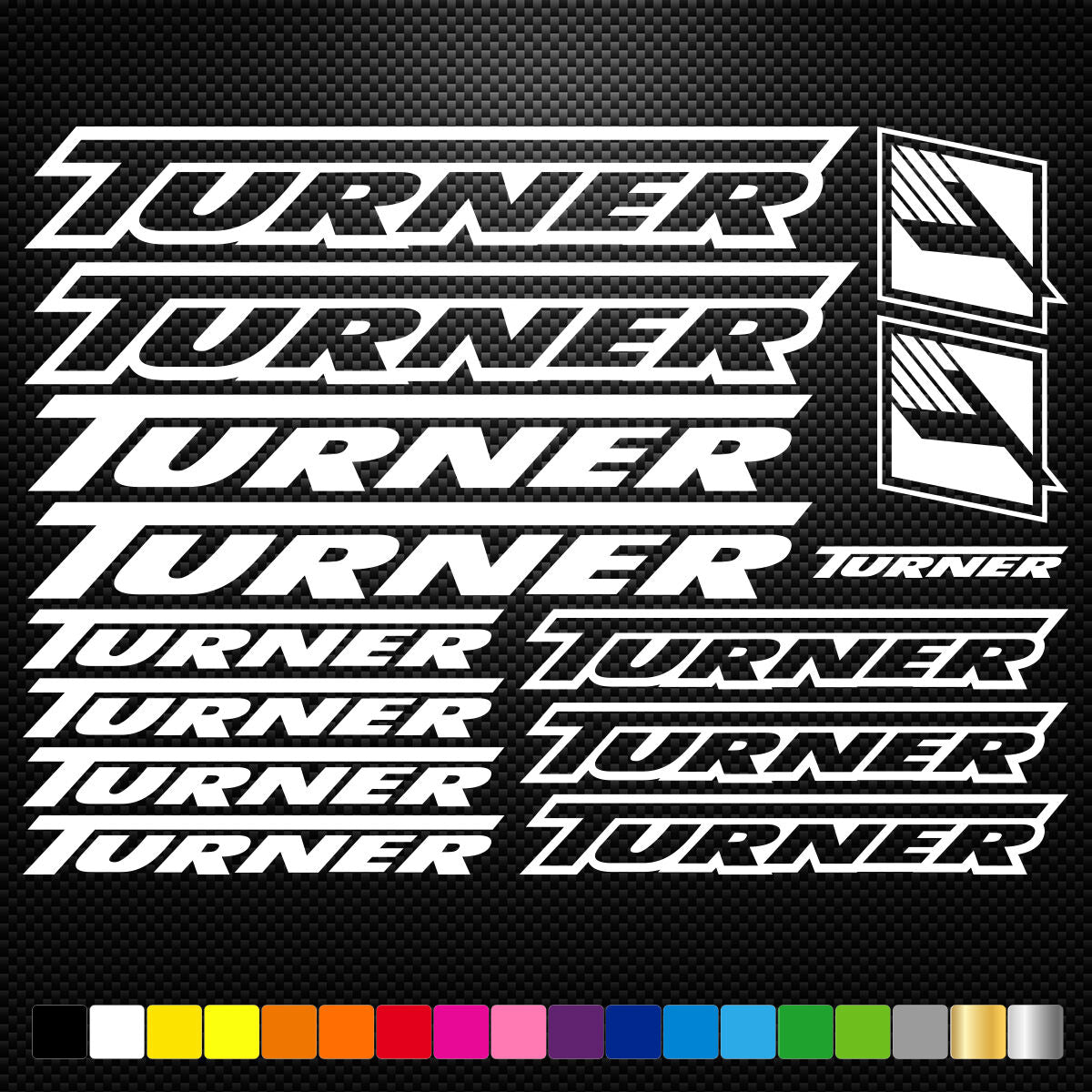 Turner Vinyl Decal Stickers Sheet Bike Frame Cycles Cycling Bicycle