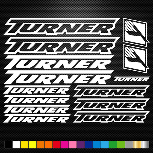 Turner Vinyl Decal Stickers Sheet Bike Frame Cycles Cycling Bicycle