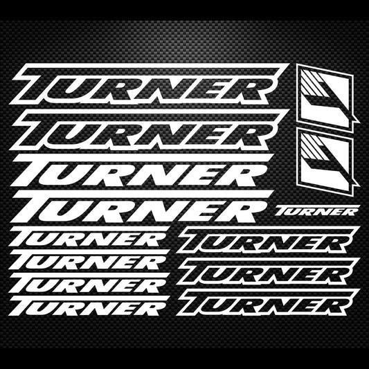 Turner Cycling Vinyl Decal Sticker Set