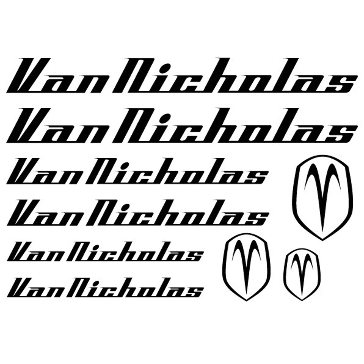 Van Nicholas Cycling Vinyl Decal Sticker Set
