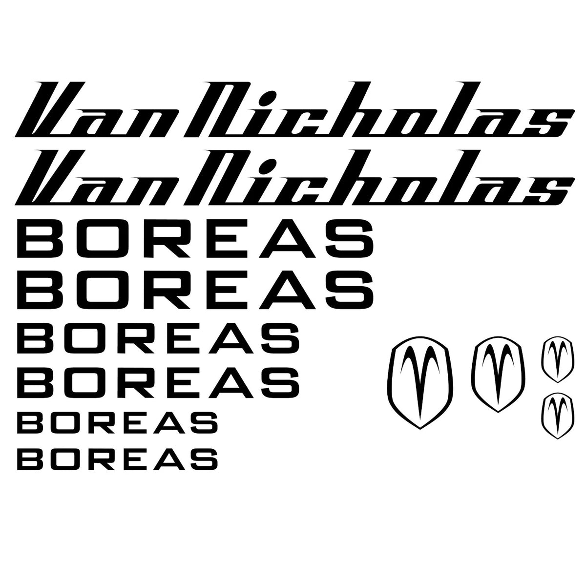 Van Nicholas Cycling Vinyl Decal Sticker Set Style 2