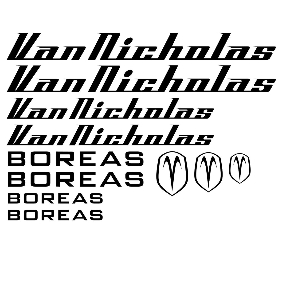 Van Nicholas Cycling Vinyl Decal Sticker Set Style 3