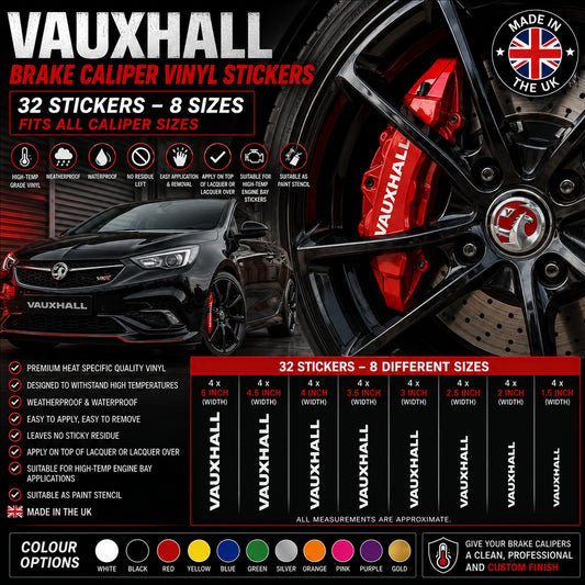 Vauxhall Break Caliper Quality Vinyl Decal Stickers