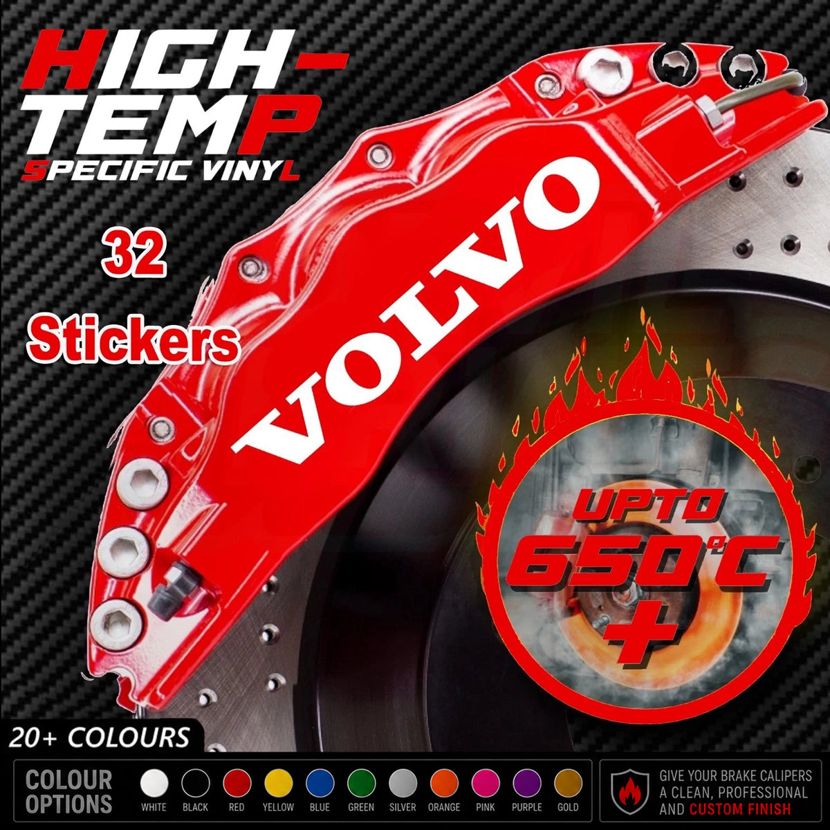 Volvo Break Caliper Quality Vinyl Decal Stickers