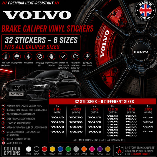 Volvo Break Caliper Quality Vinyl Decal Stickers