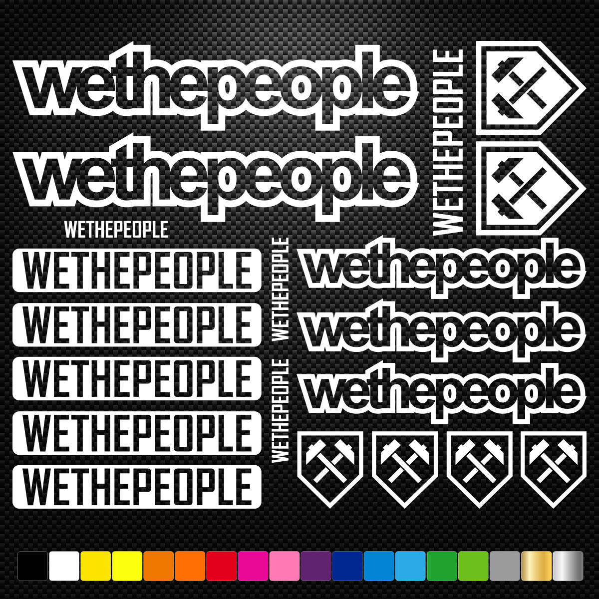 We The People Vinyl Stickers Sheet Bike Frame Cycling Bicycle