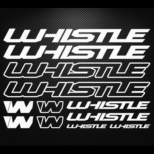 Whistle Cycling Vinyl Decal Sticker Set