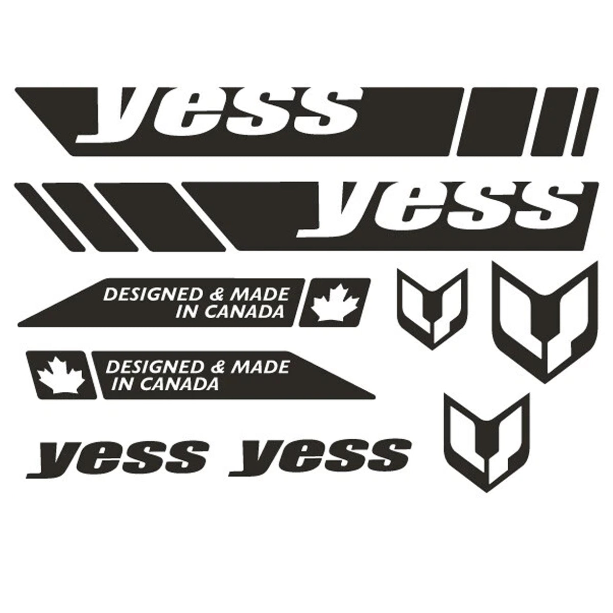 Yess Cycling Vinyl Decal Sticker Set Style 2