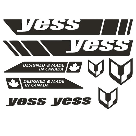 Yess Cycling Vinyl Decal Sticker Set Style 2