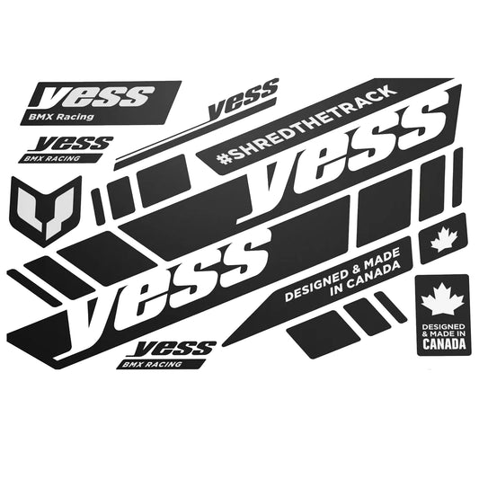 Yess Cycling Vinyl Decal Sticker Set