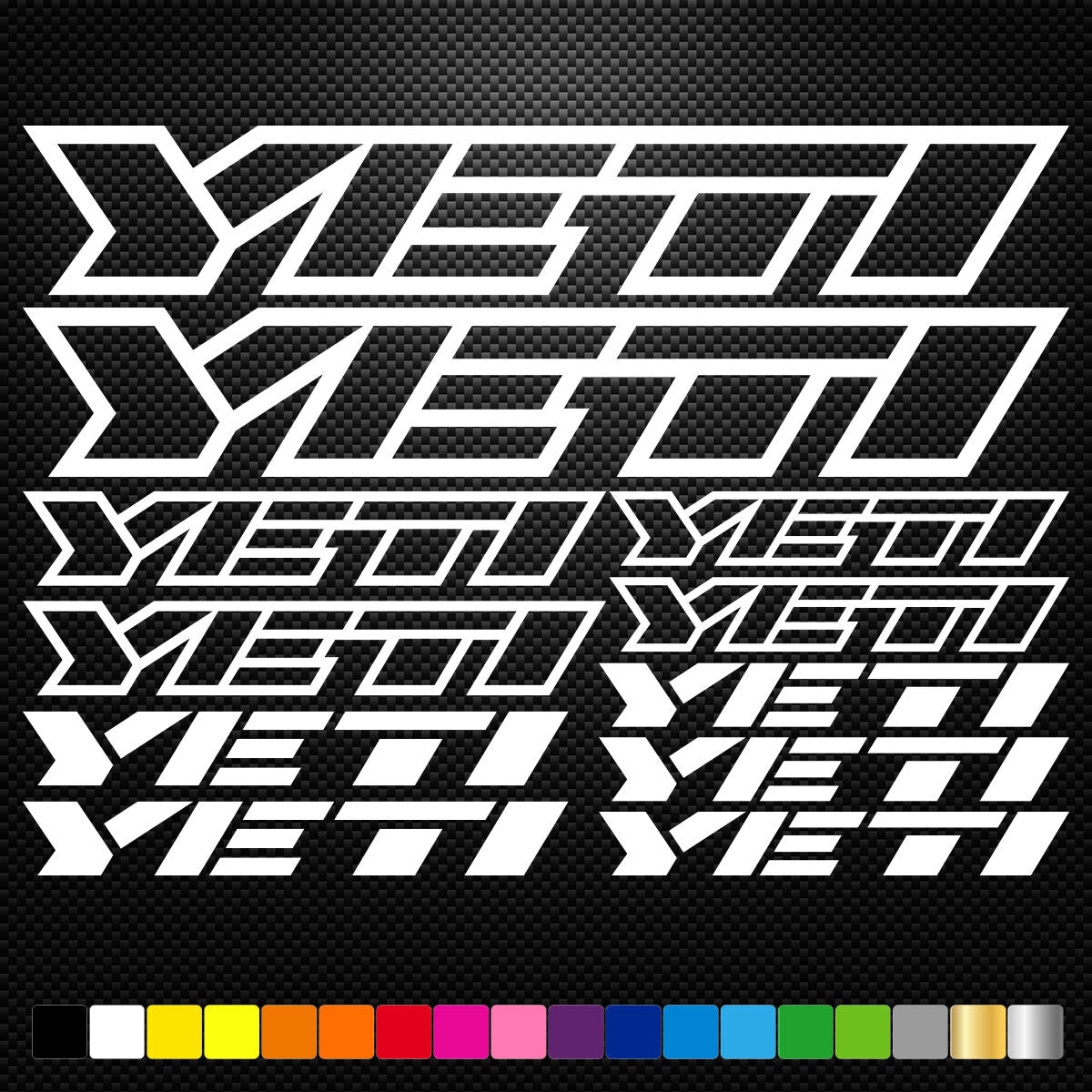 Yeti Vinyl Decal Stickers Sheet Bike Frame Cycles Cycling Bicycle