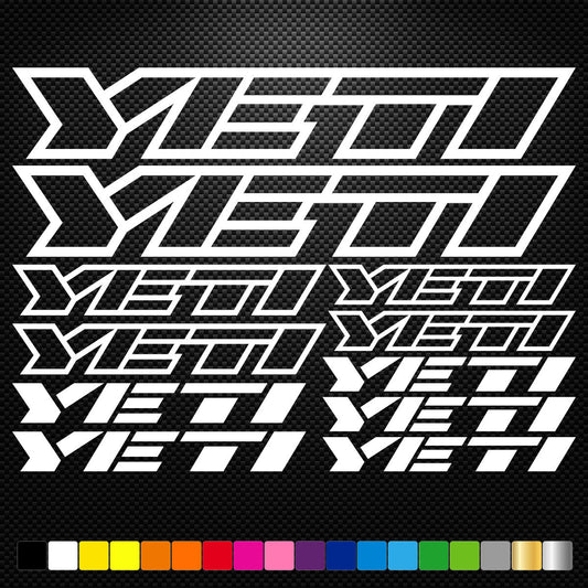 Yeti Vinyl Decal Stickers Sheet Bike Frame Cycles Cycling Bicycle
