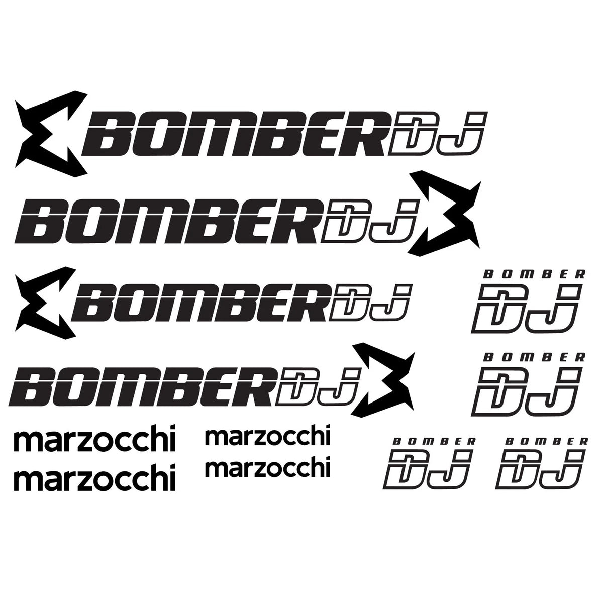 Marzocchi Bomber DJ Cycling Vinyl Decal Sticker Set