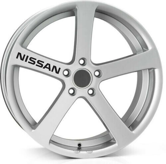 NISSAN ALLOY WHEEL Quality Vinyl Decal Sticker 100mm Long