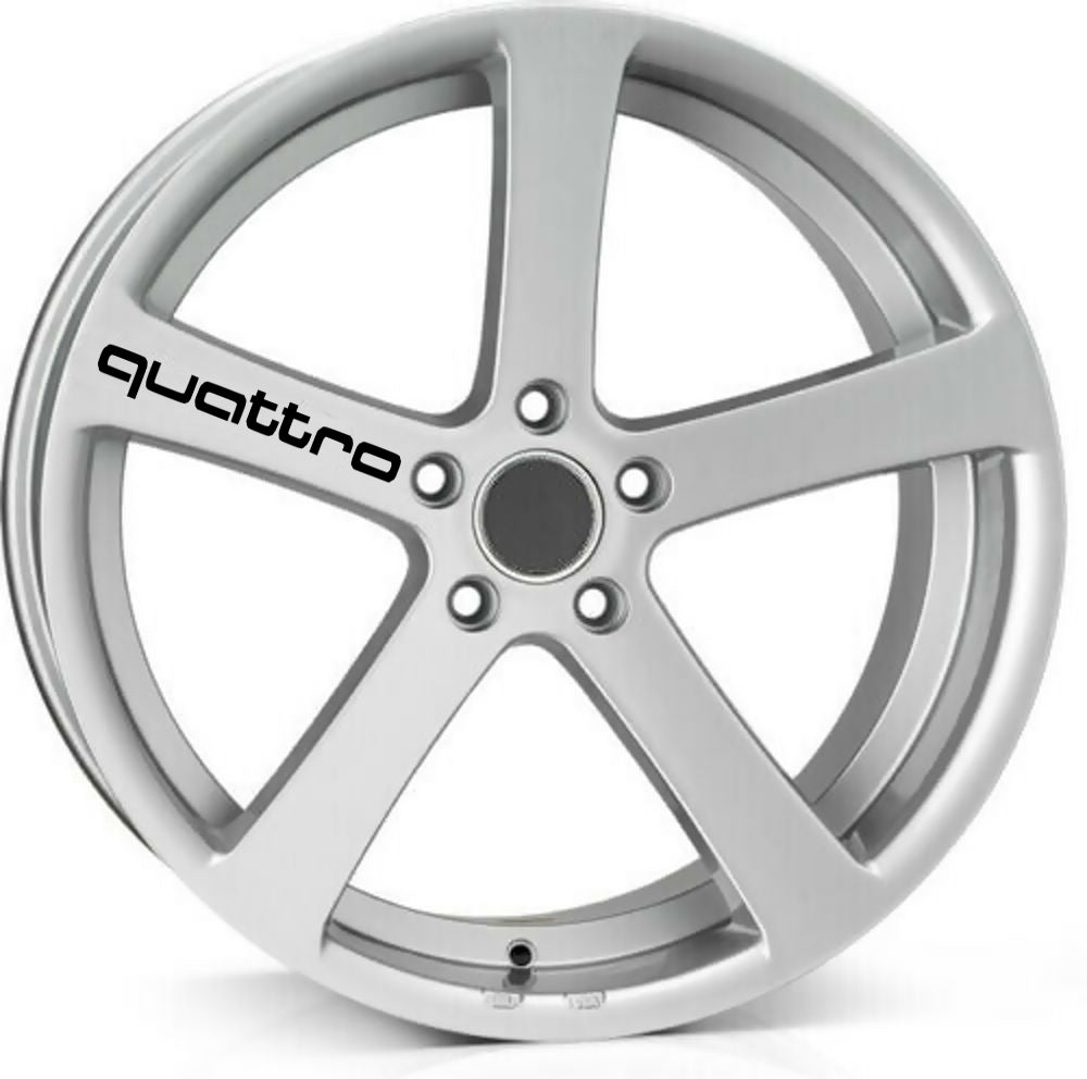 QUATTRO ALLOY WHEEL Quality Vinyl Decal Sticker 100mm Long