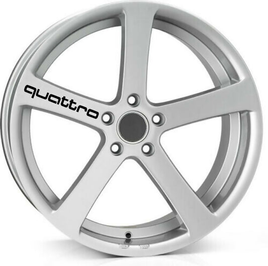 QUATTRO ALLOY WHEEL Quality Vinyl Decal Sticker 100mm Long