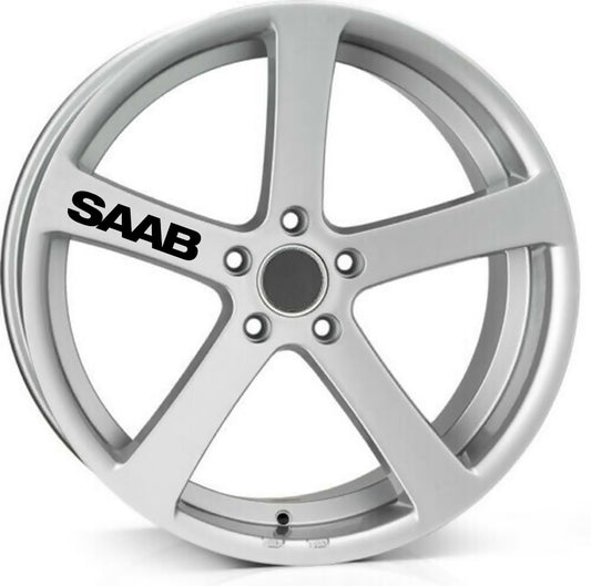 SAAB ALLOY WHEEL Quality Vinyl Decal Sticker 100mm Long